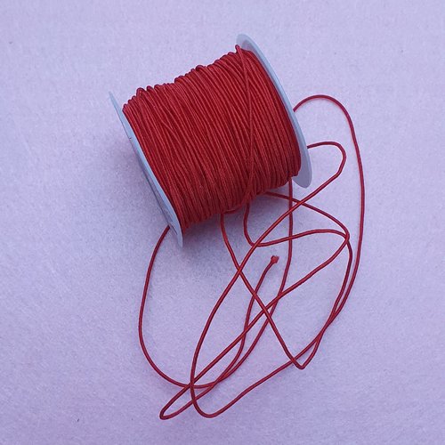 2m d'élastique rond rouge de 1mm