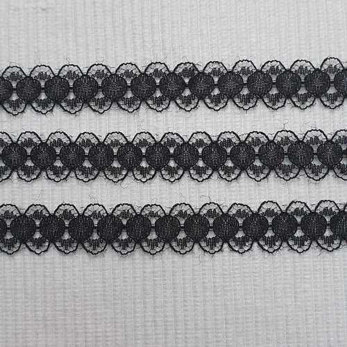 1m dentelle noire 14mm polyester fine