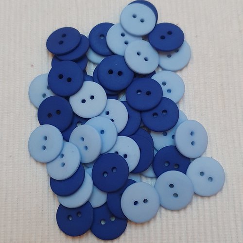 5 boutons bleu marine opaque résine 18mm