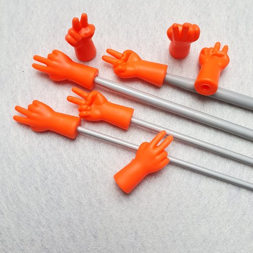 1 protection aiguille à tricoter orange vif 33x15mm