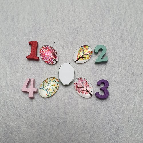 1 cabochon arbre n°4 verre 17x12.5mm ovale