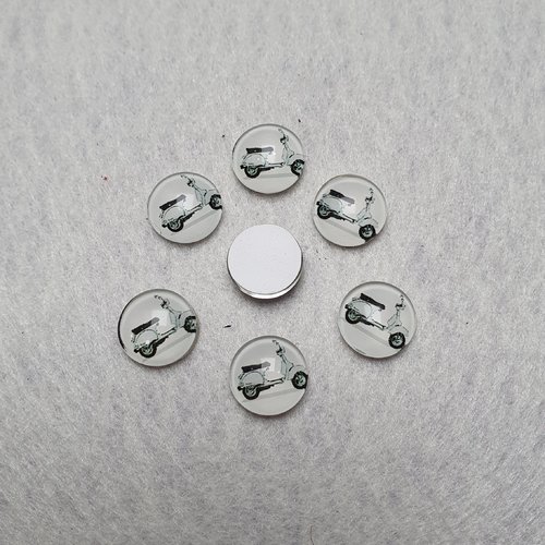 1 cabochon scooter verre 11.5mm rond