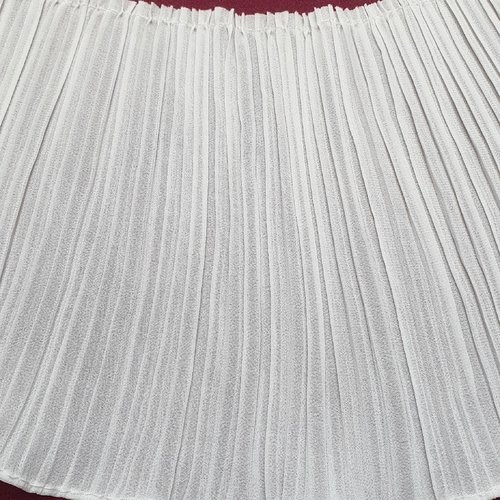 80x17cm tissu blanc mousseline plissé fluide