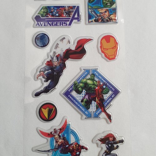 1 feuille stickers avengers