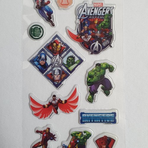 1 feuille stickers avengers.