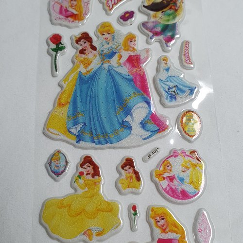 1 feuille stickers princesse