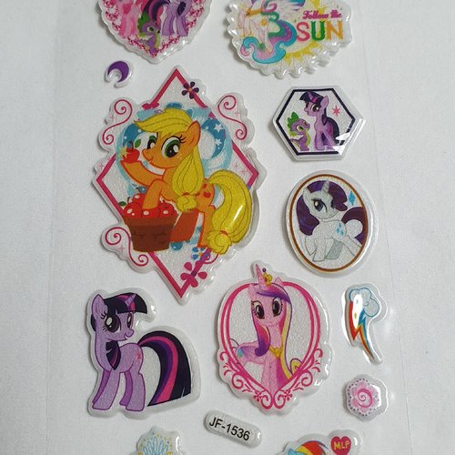 1 feuille stickers poney my little pony.