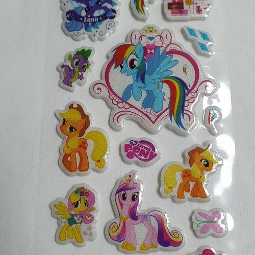1 feuille stickers poney my little pony.