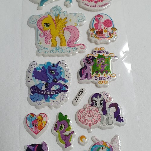 1 feuille stickers poney my little pony
