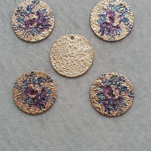 1 pendentif fleur 20mm cuivre filigrane