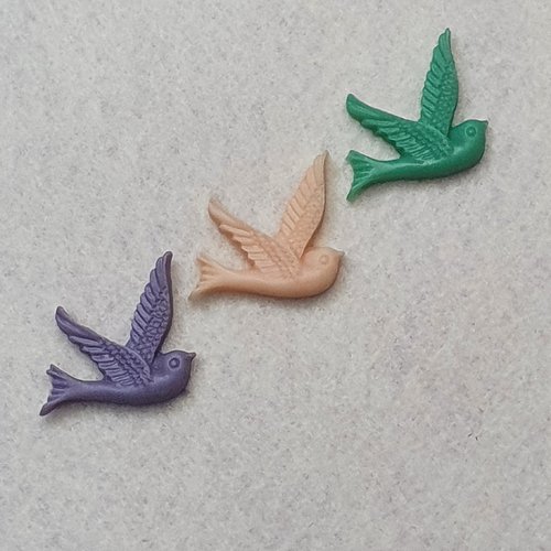 1 cabochon oiseau colombe corail chair 25x23mm résine