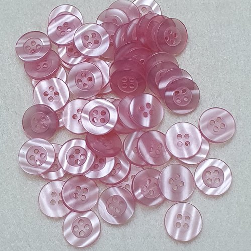 6 boutons rose pâle 15mm résine à 4 trous