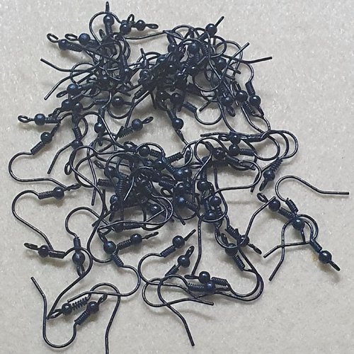 10 crochets hameçons bleu marine 17x19mm support boucle d'oreille