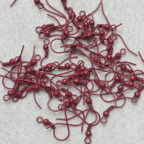 10 crochets hameçons bordeaux clair 17x19mm support boucle d'oreille métal
