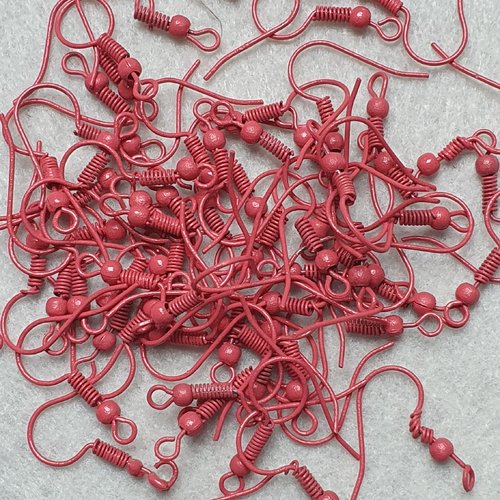 10 crochets hameçons rose foncé 17x19mm support boucle d'oreille métal