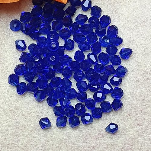 18 perles toupie bleu nuit 6x6mm cristal à facette
