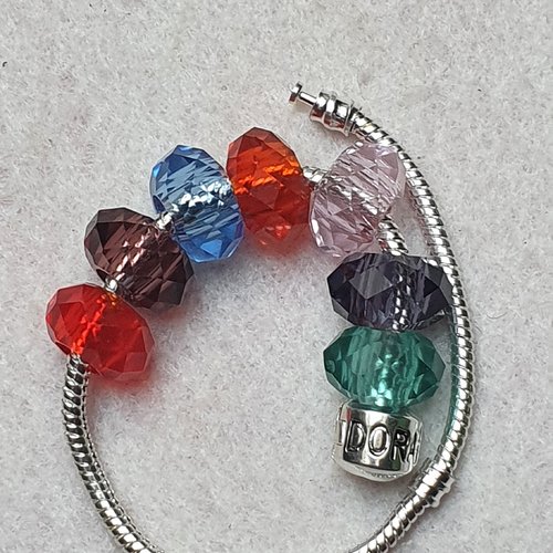 1 perle charm cristal bleu 14x8mm à facette