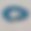 1 perle charm bleu reflet 14x10.5mm verre