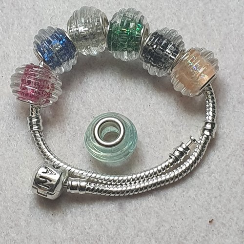 1 perle charm transparent chair ab 14x10.5mm verre