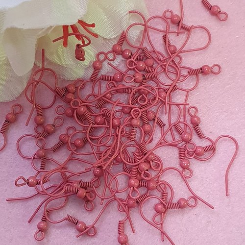 10 crochets hameçons vieux rose foncé 17x19mm