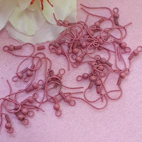 10 crochets hameçons vieux rose mat 17x19mm