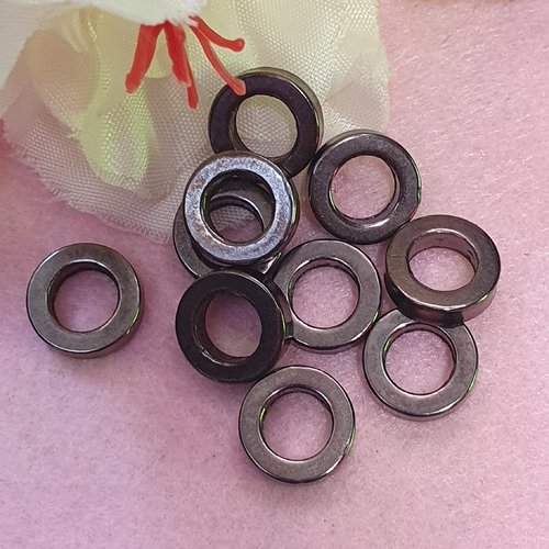 10 anneaux gunmétal 12mm fermé acrylique