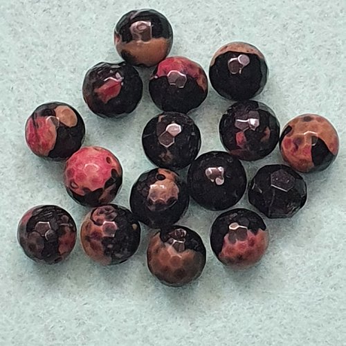 15 perles moire multicolore 10x1mm ronde à facette