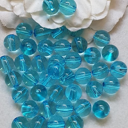 10 perles oeil de tigre bleu acrylique 12x11.5mm. trou de 2mm