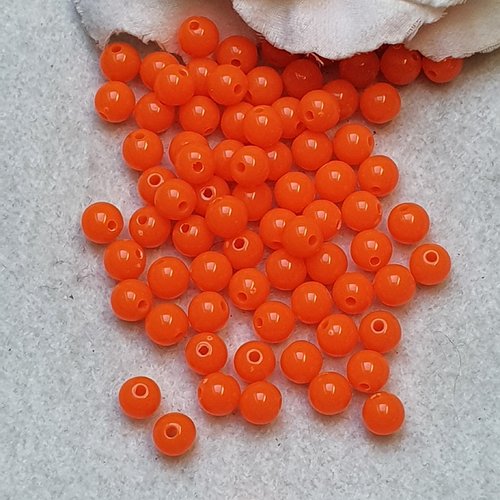 20 perles orange 6x5.5mm. trou de 1mm