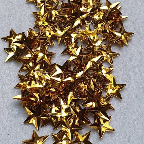 100 embellissements étoiles doré 15mm sequin à coudre