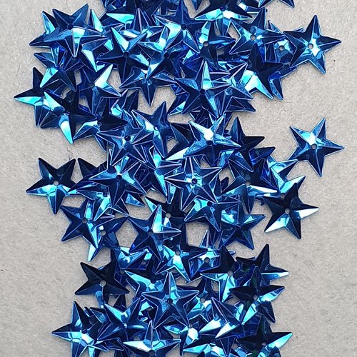 100 embellissements étoiles bleues foncés 15mm sequin à coudre