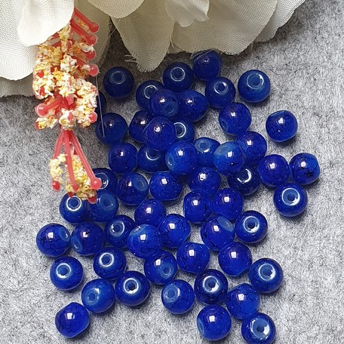 10 perles jade ton bleu foncé 6x5mm trou de 0.8mm. n°4