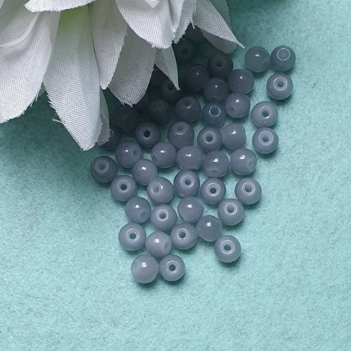 10 perles jade ton gris clair 6x5mm trou de 0.8mm. n°7