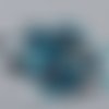 20 cabochons rond strass bleu turquoise à facette 6mm acrylique