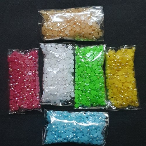 100 ++ cabochons rond jaune reflet ab 3x3x1mm résine