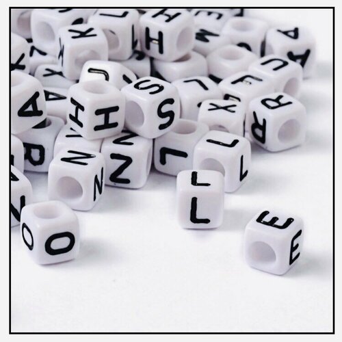 X10pcs perles cubes lettres alphabet.