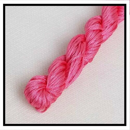 X 5 mètres de fil nylon, macramé, shamballa rose fuchsia