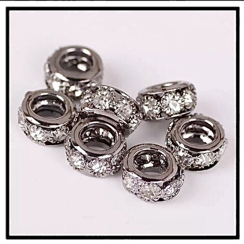 X3pcs perles européenne, entretoise, rondelles  intercalaires, breloque...10mm