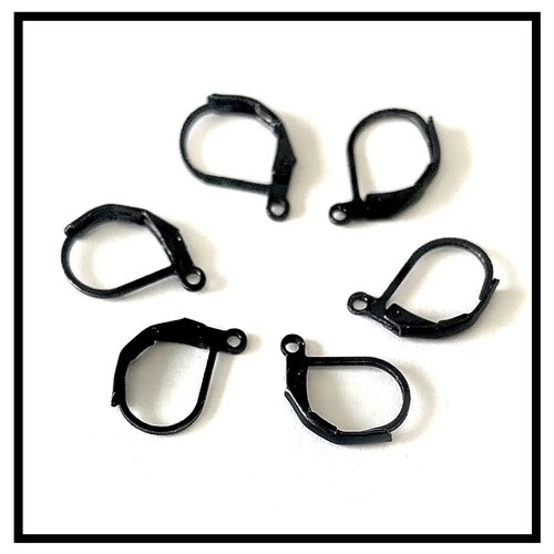 X10pcs supports noir crochets boucles d’oreilles, dormeuses .