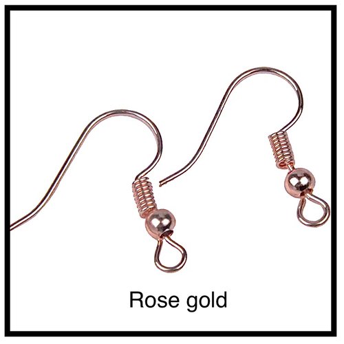 X10pcs supports rose gold crochets hameçon boucles d’oreilles  .