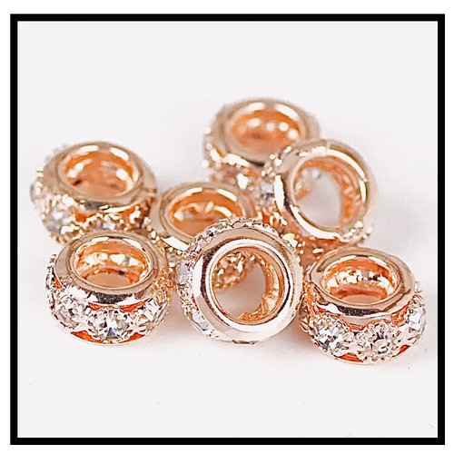 X3pcs perles européenne, entretoise, rondelles  intercalaires, breloque...10mm