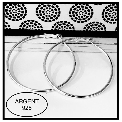 Argent 925 x1 paire de créole , boucles d'oreilles, anneaux, ..avec poinçon 925