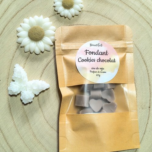 Sachet mini coeurs fondant parfumé cookies chocolat
