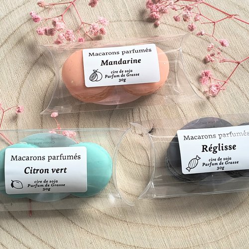 Duo de macarons fondants parfumés, senteur au choix