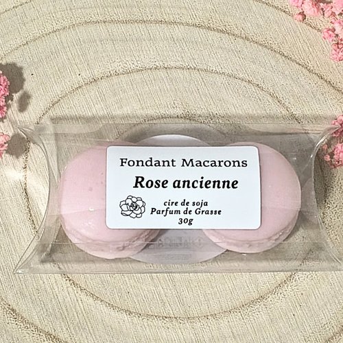 Macarons fondants parfumés rose ancienne
