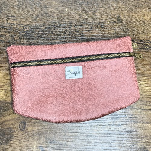 Pochette amovible suédine vieux rose pastel