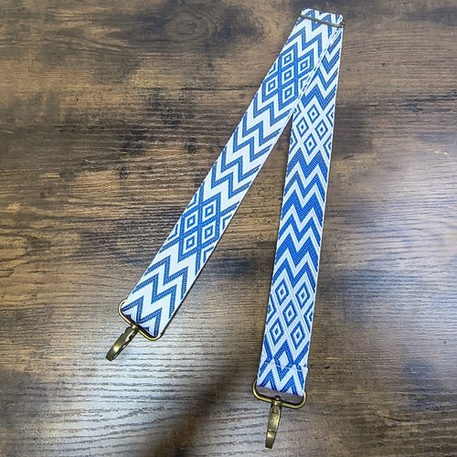 Sangle réglable bleue, attaches bronze