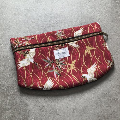 Pochette amovible " collection tissus japonais " grue