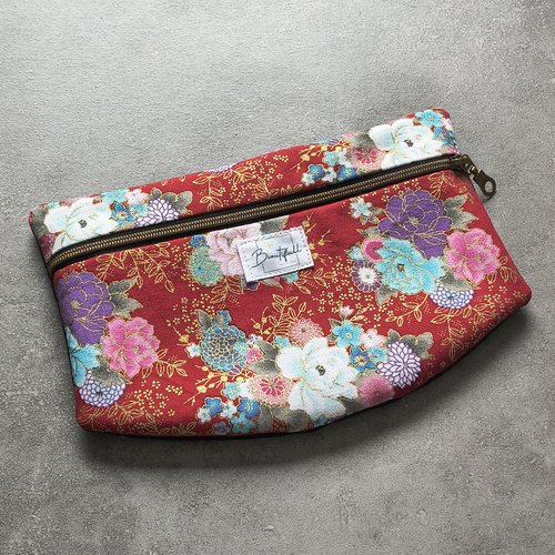 Pochette amovible " collection tissus japonais " fleurs et or