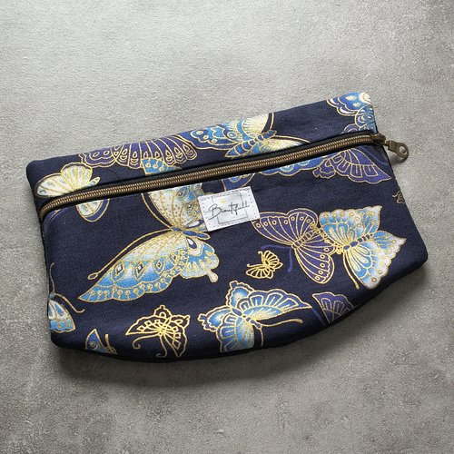 Pochette amovible " collection papillons " bleu